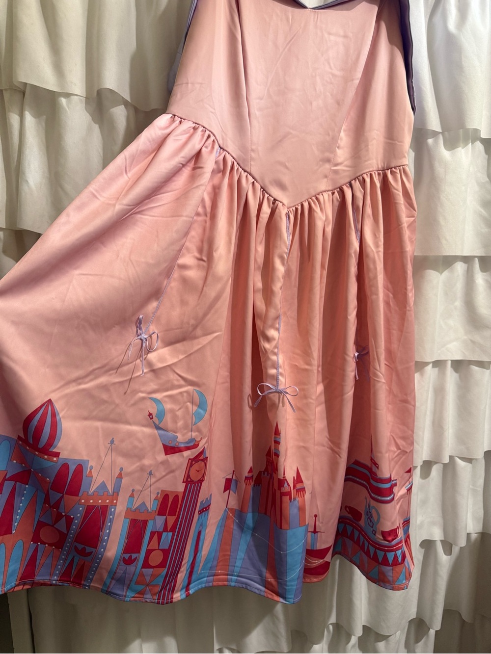 DISNEY- The Dress Shop- Pink Castle-Print Fit & Flare Dress - Picture 6 of 12